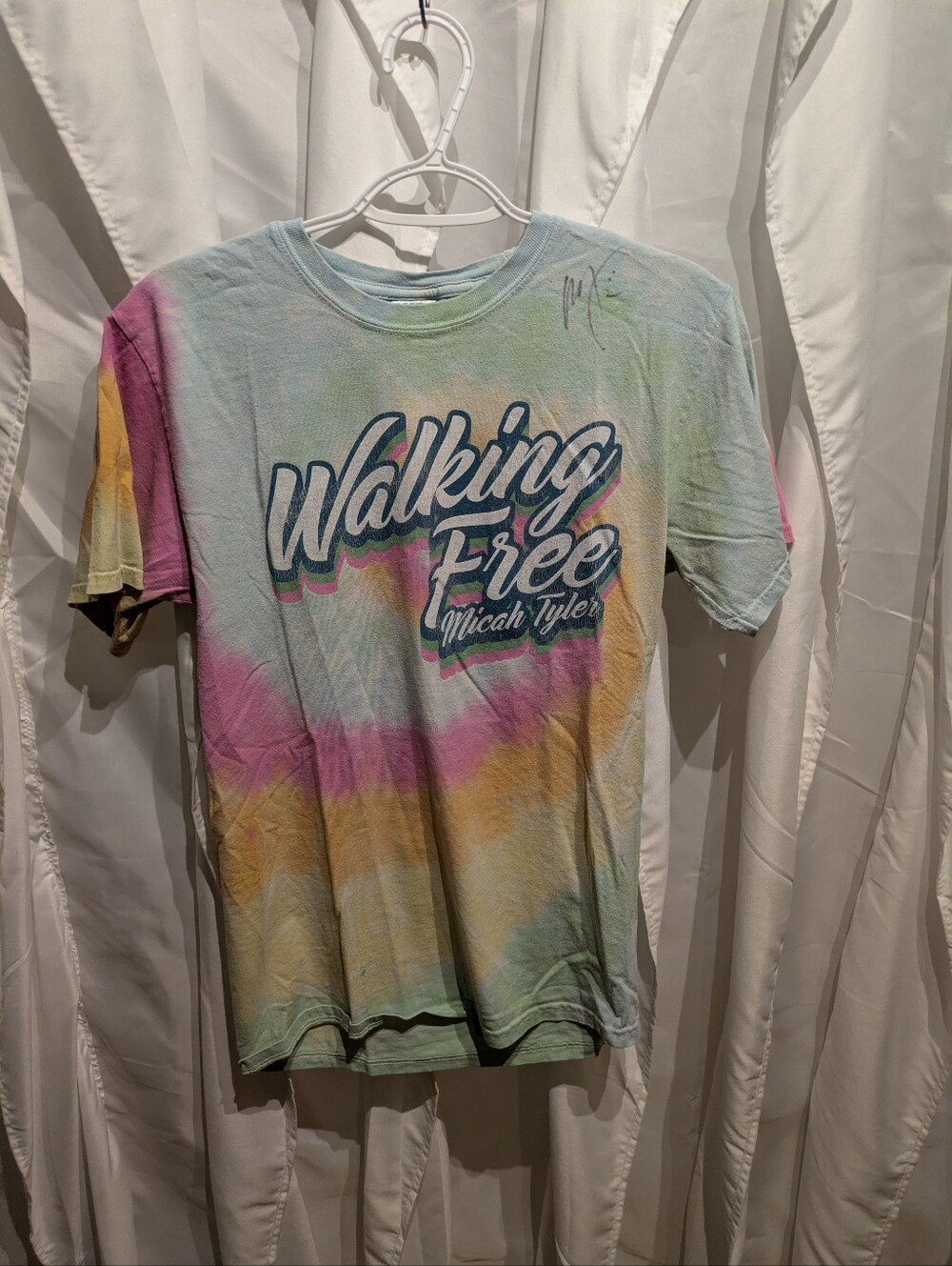 14 Micah Tyler "Walking Free" Tour Merch Pastel Tie-Dye T-Shirt Small